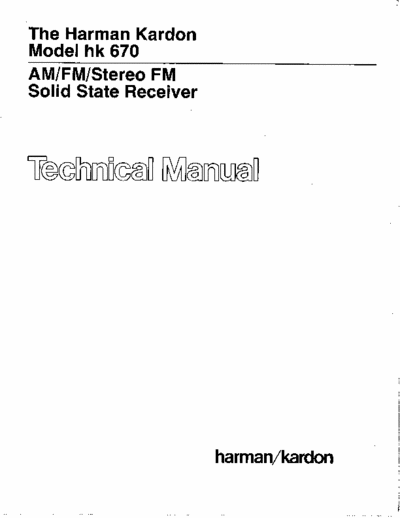 harman kardon hk670 Service Manual